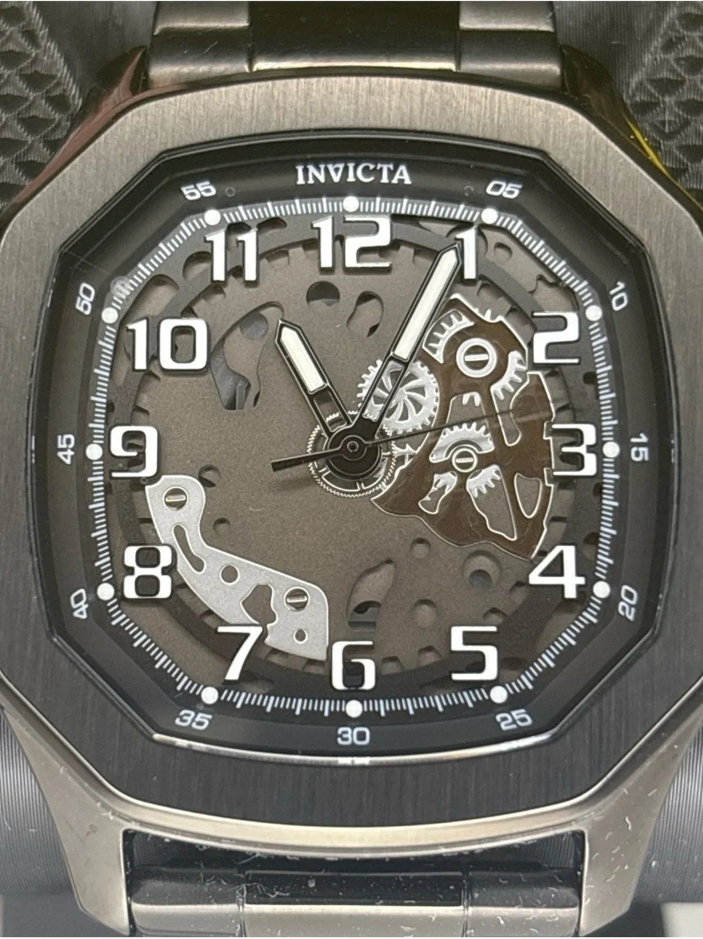 Invicta Diablo Black Skeleton Dial Stainless Steel Bracelet Watch